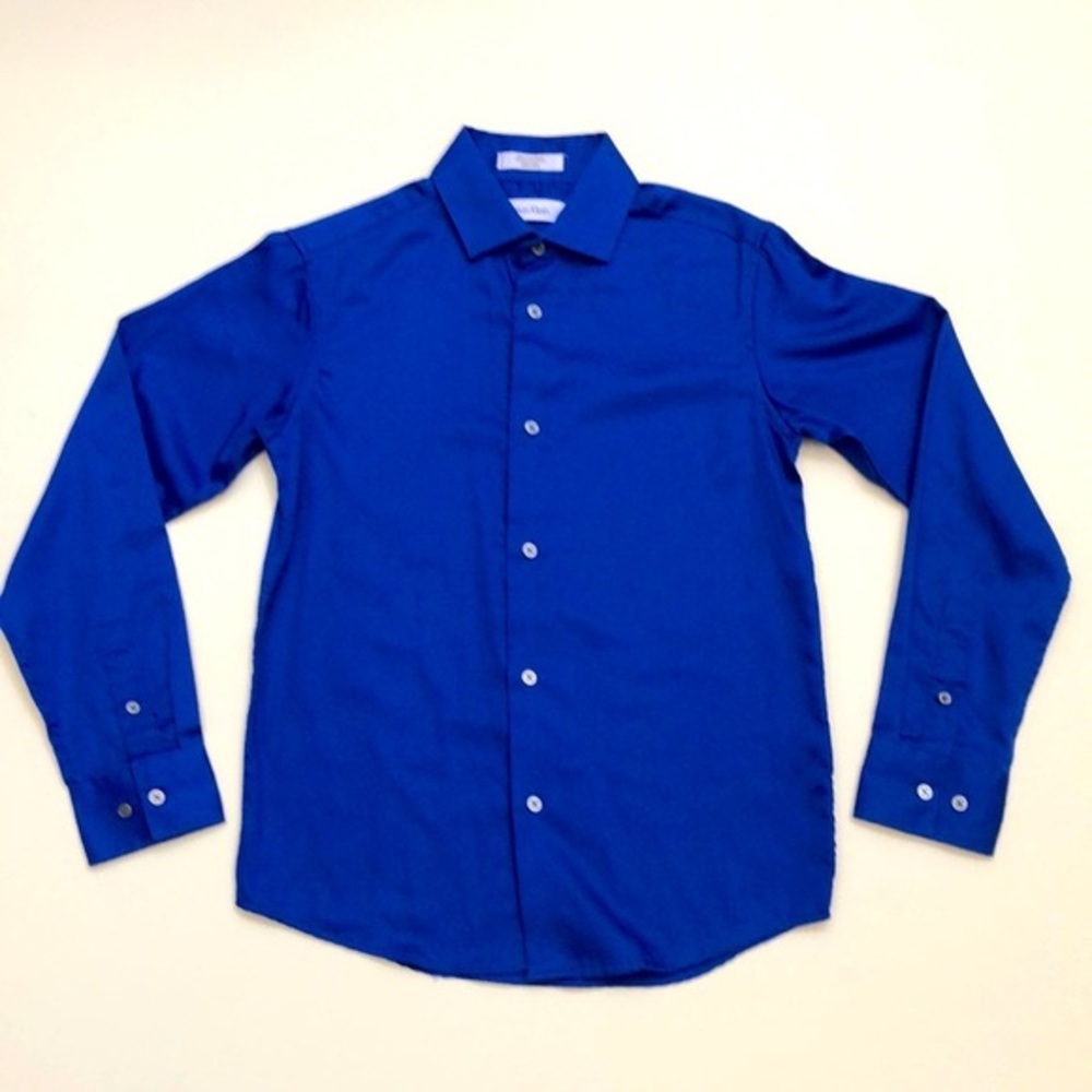 Calvin Klein BLUE Sateen long sleeve shirt size 12